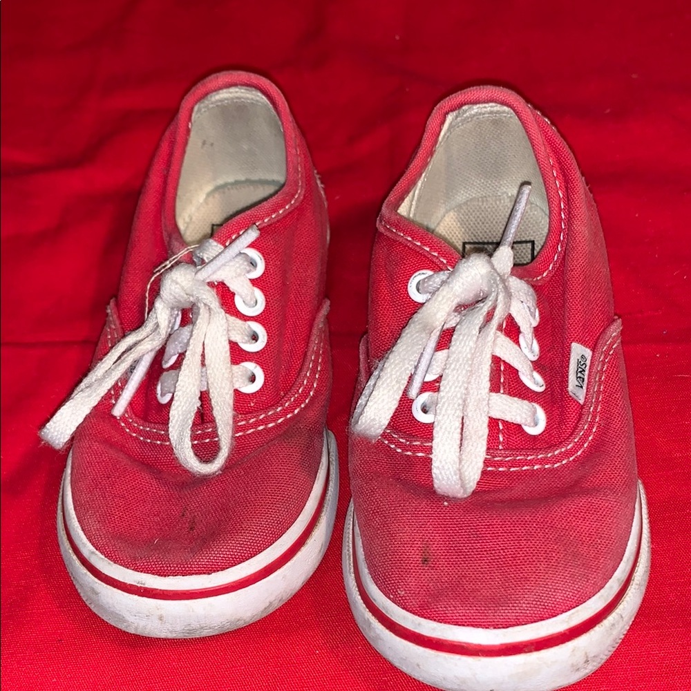 Vans Kids Red Canvas Sneakers